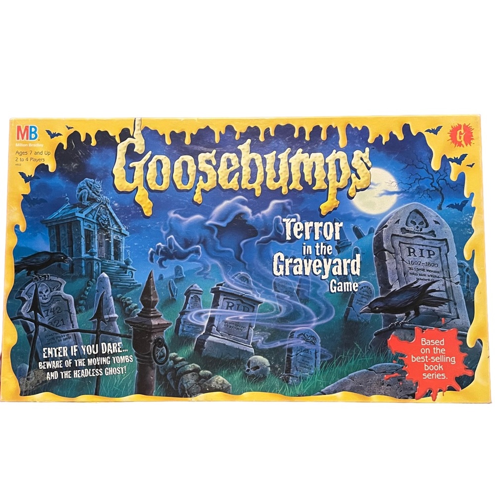 Vintage Goosebumps Board Game Terror In The Graveyard 100% Complete Manual Box